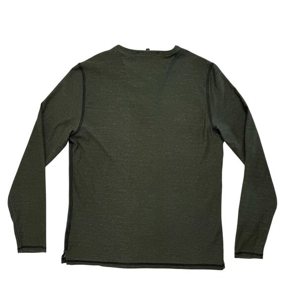 ROBERT BARAKETT Lambert Long Sleeve Henley Olive Green Size Small Mens #RB12047 - Picture 2 of 7